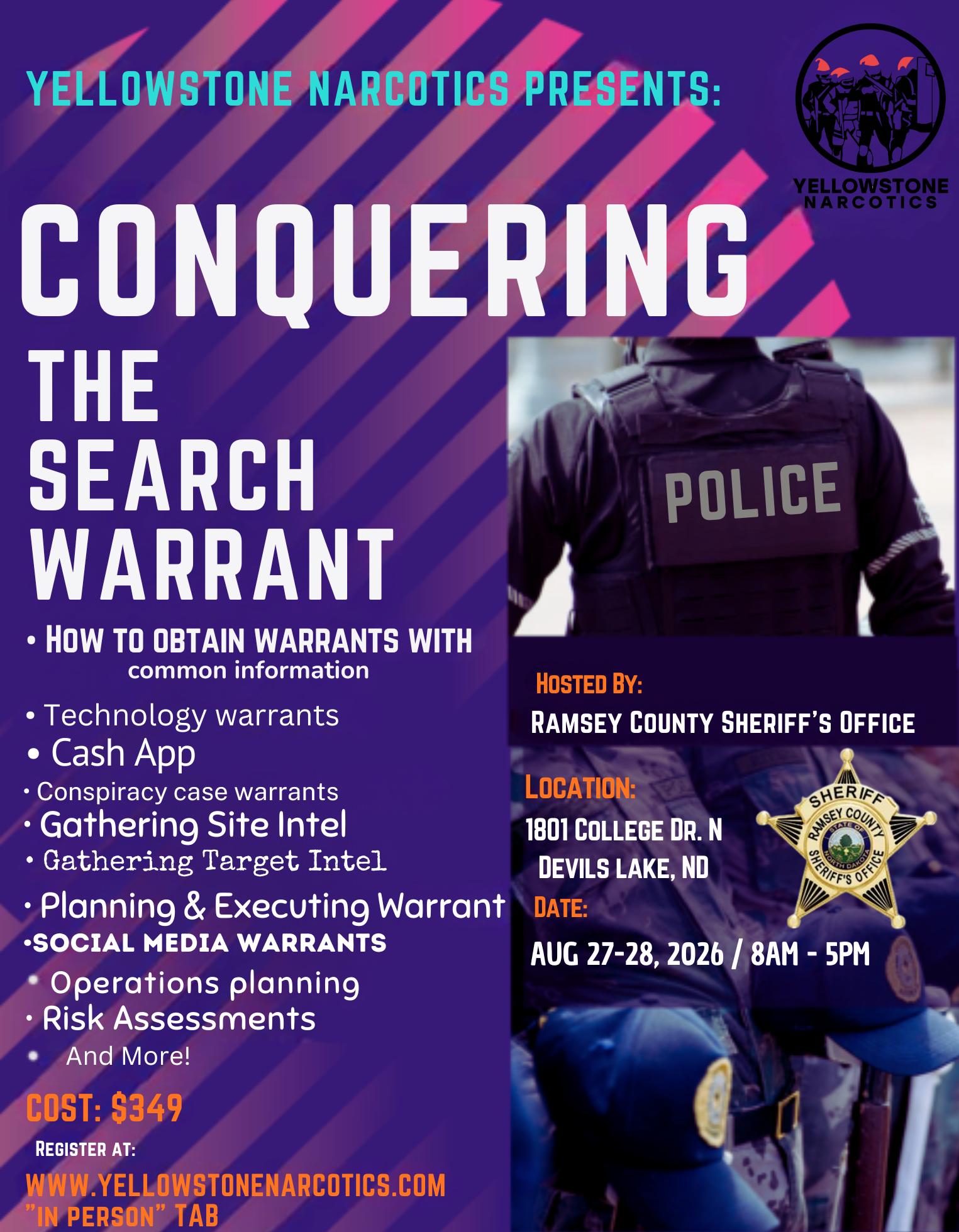 10). Conquering the Search Warrant - Devils Lake, ND - August 27-28, 2026